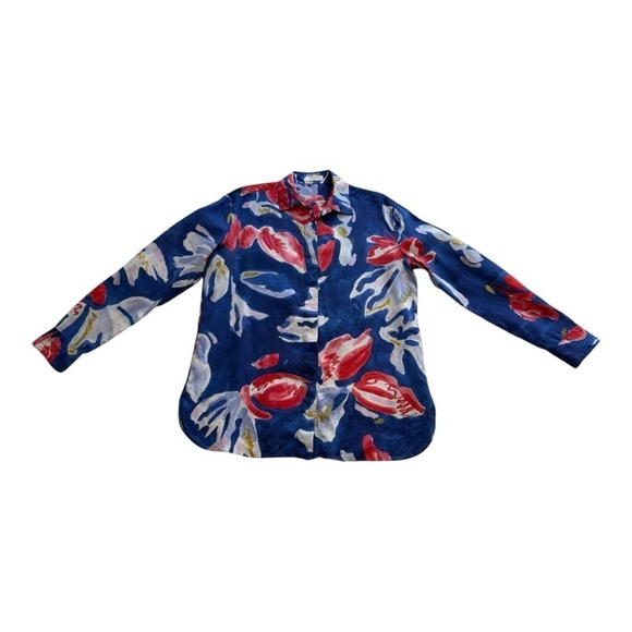 Aritiza | Babaton Tahoma Linen Floral Watercolour Pattern Blouse - Size Small - Picture 3 of 15